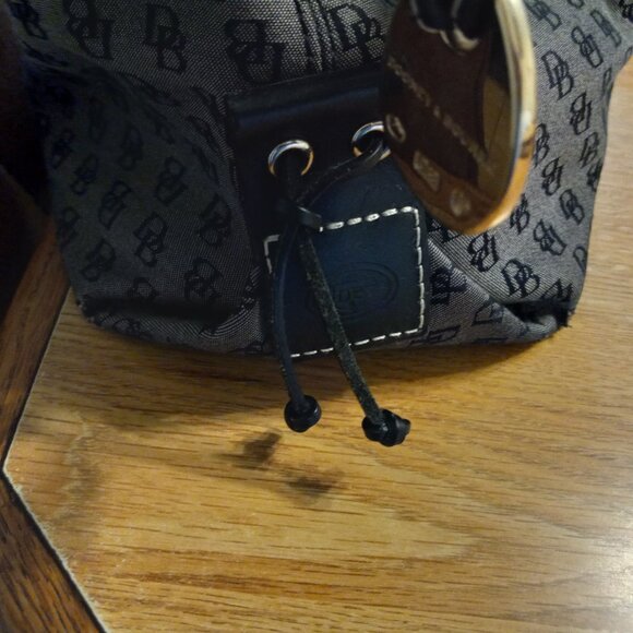 DOONEY & BOURKE SIGNATURE MONOGRAM CANVAS & LEATHER SHOULDER HOBO BAG HANDBAG - Picture 10 of 15